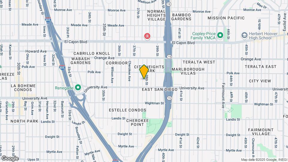 4036 38th St Map and Location Details