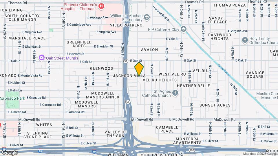 2107 E Monte Vista Rd Map and Location Details
