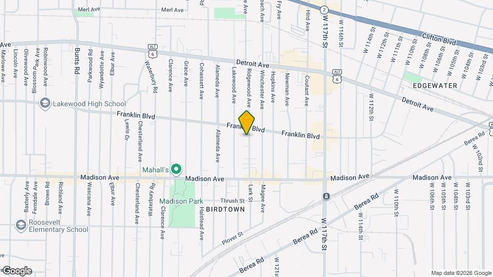 1566 Ridgewood Ave, Unit Upper Level Map and Location Details