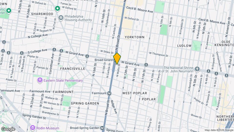 915 N Broad St Map and Location Details