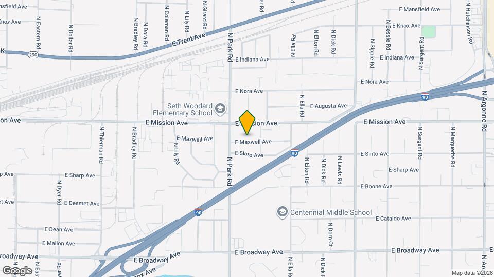 7603 E Maxwell Ave Map and Location Details