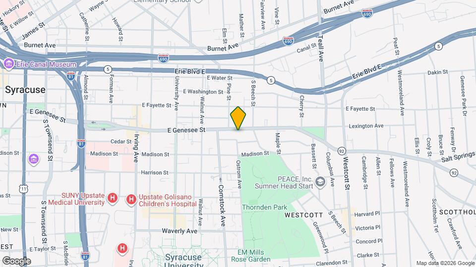 1418 E Genesee St Mapa y Detalles de la Ubicación