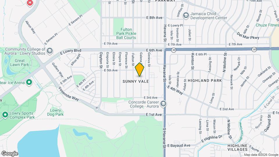 443 Galena St Map and Location Details