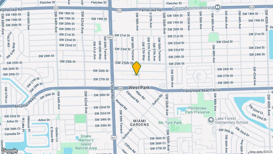 5807 SW 27th St Map and Location Details