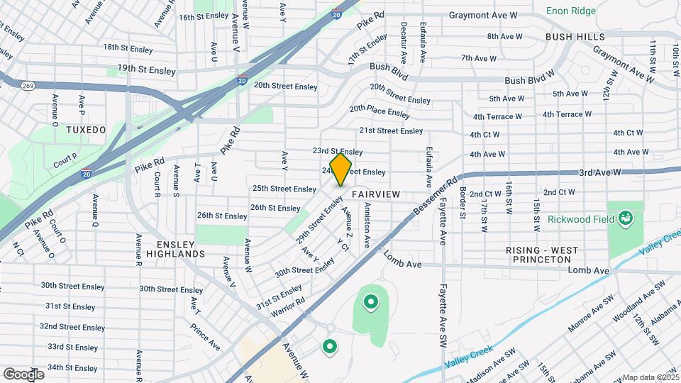 2616 29th Street Ensley Map and Location Details