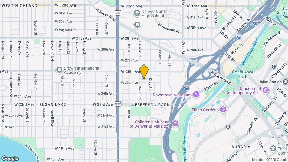 2743 W 25th Ave Map and Location Details