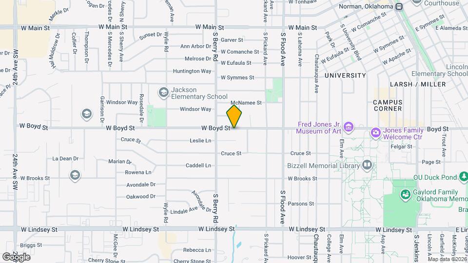 1030 W Boyd St Map and Location Details