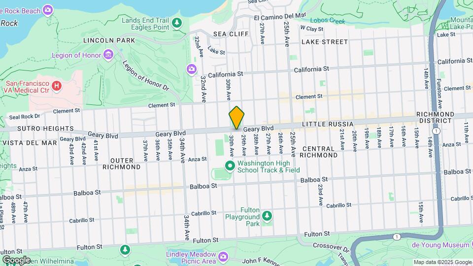 6527 Geary Blvd Map and Location Details