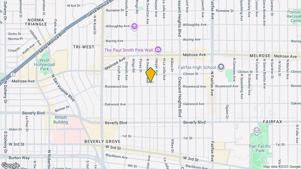 506 1/4 N Sweetzer Ave Map and Location Details