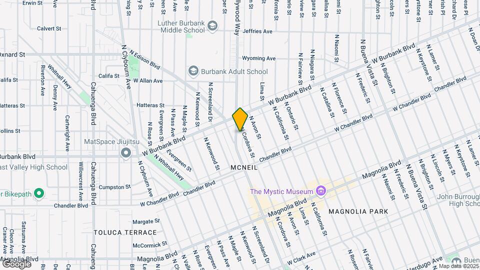1316 N Hollywood Way, Unit A Map and Location Details