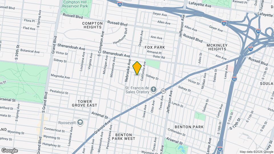 2616 Oregon Ave Mapa y Detalles de la Ubicación