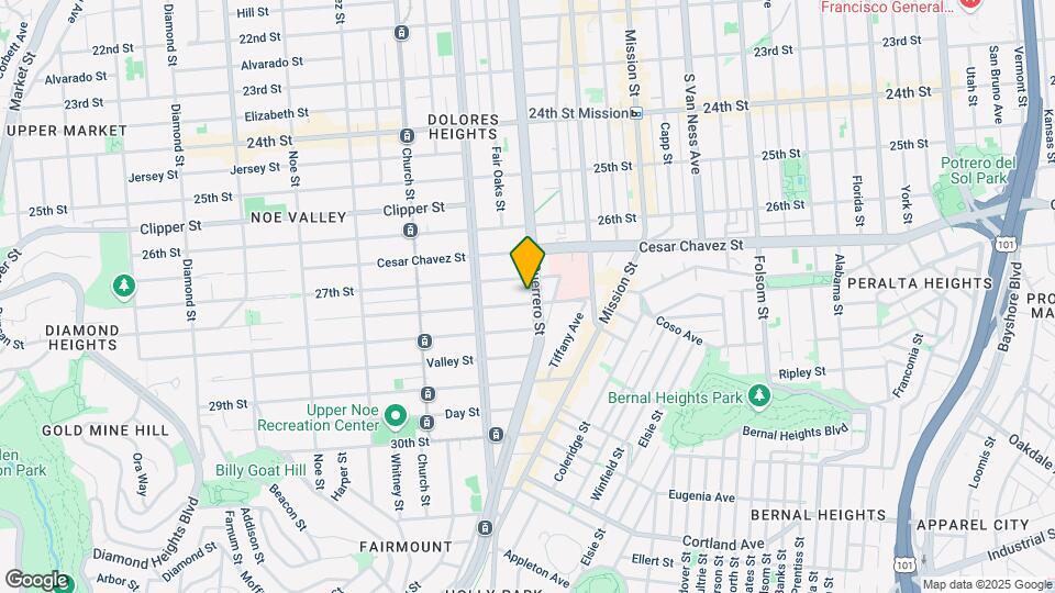 1536 Guerrero St Mapa y Detalles de la Ubicación