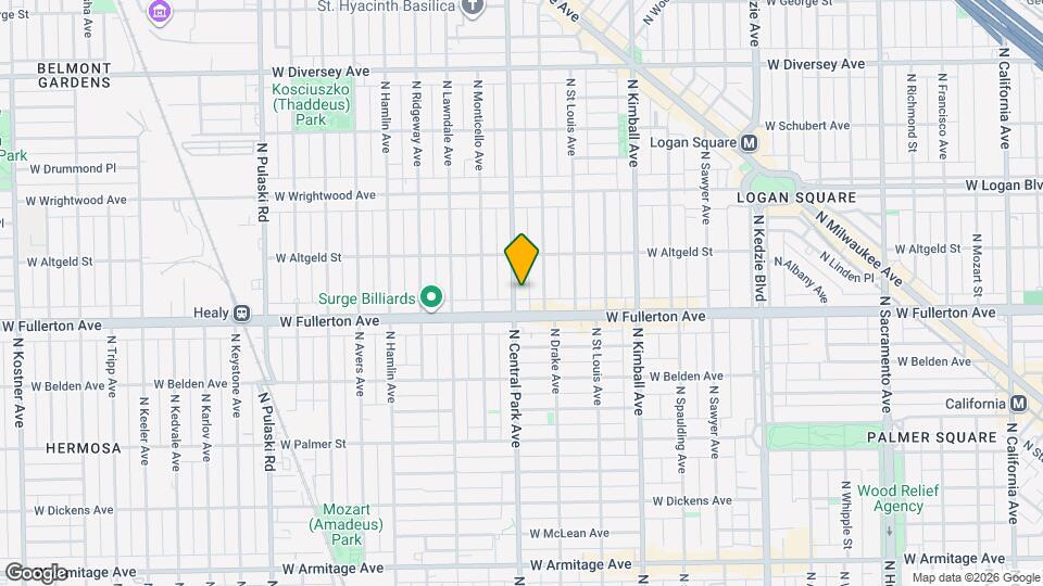 2417 N Central Park Ave, Unit 1 Map and Location Details