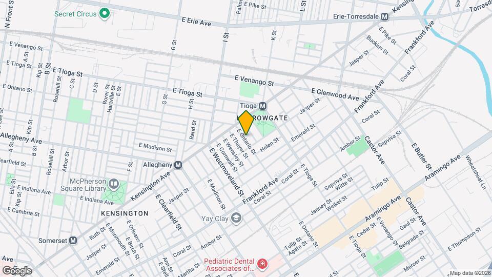 1839 E Ontario St Map and Location Details