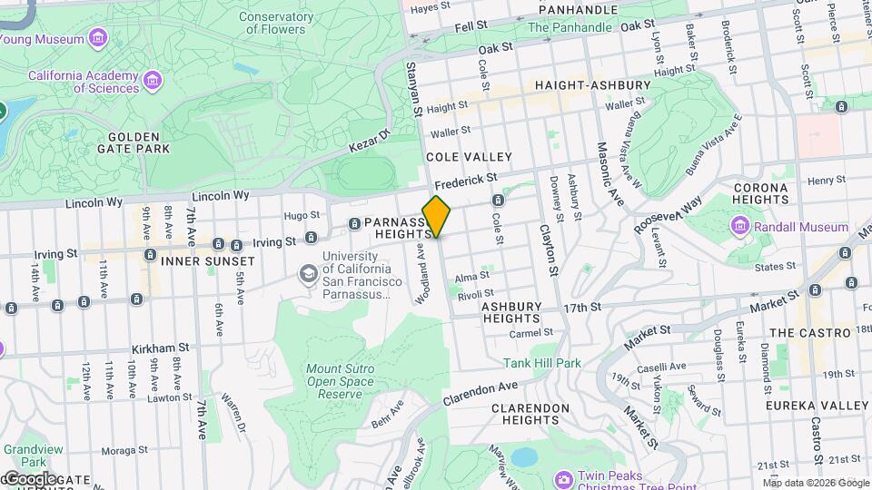 1111 Stanyan St Map and Location Details