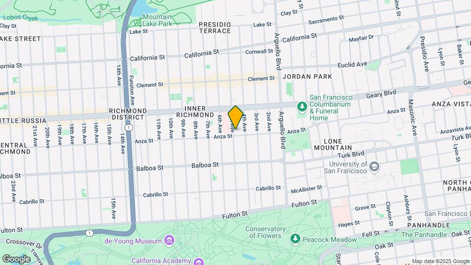 1344 Anza Street Map and Location Details