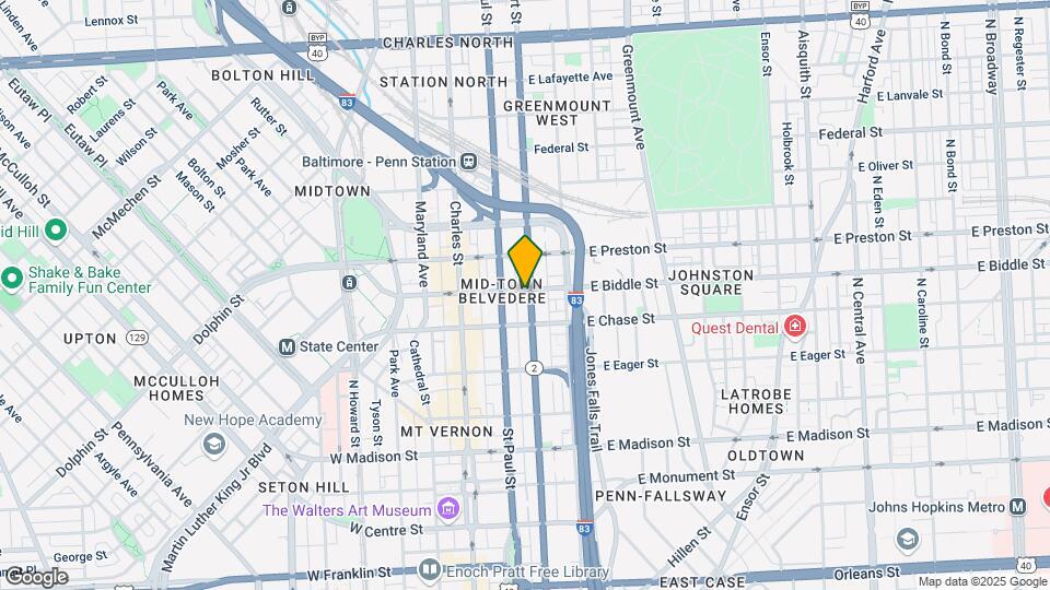 1130 N Calvert St Map and Location Details