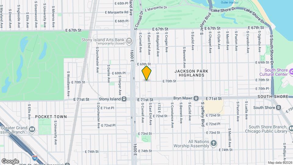 1635 E 70th St Mapa y Detalles de la Ubicación