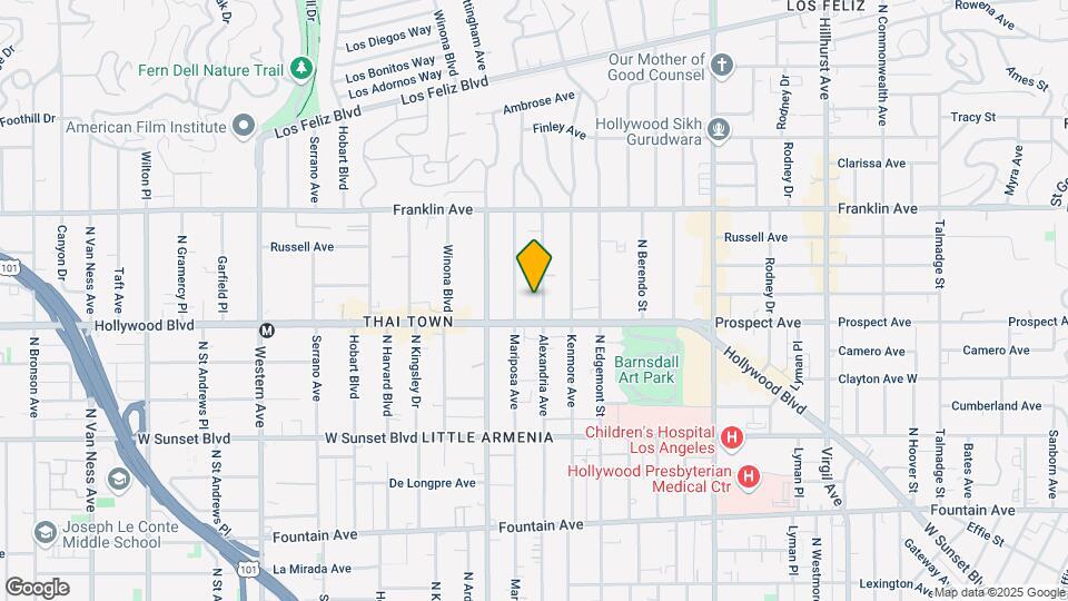 1725 N Alexandria Ave Mapa y Detalles de la Ubicación
