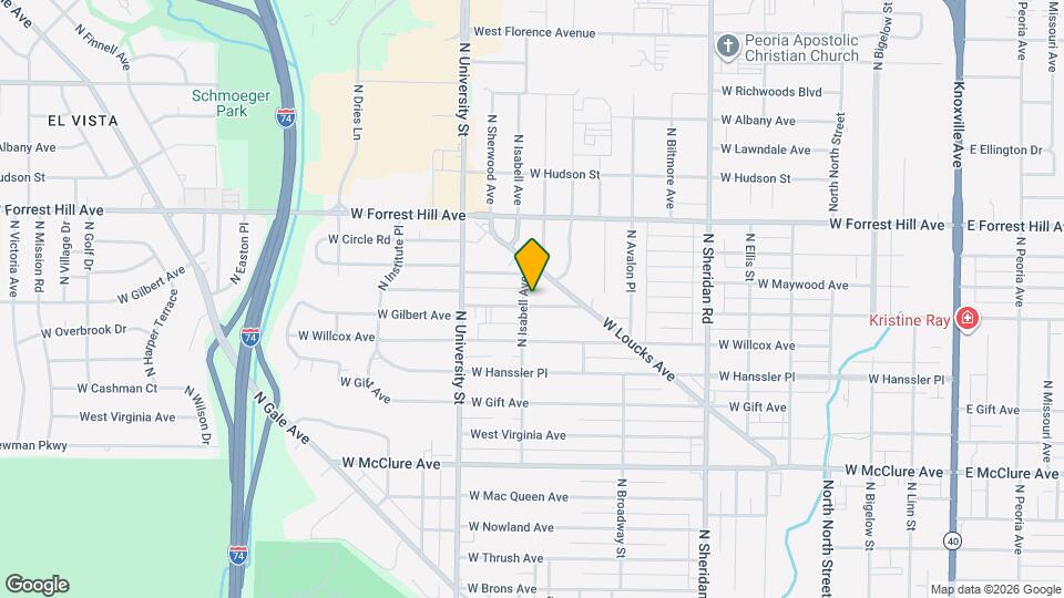 1107 W Gilbert Ave Mapa y Detalles de la Ubicación
