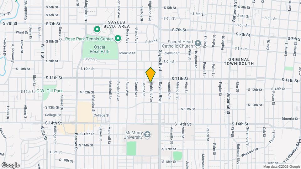 1140 Highland Ave Map and Location Details