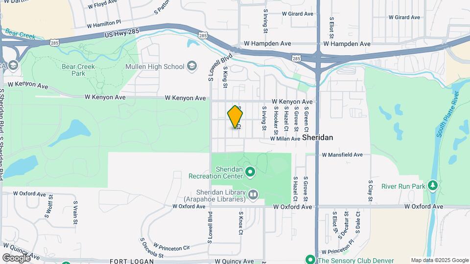 3835 S Knox Ct Map and Location Details