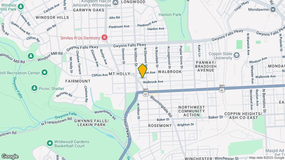 3210 Walbrook Ave-Unit -D Map and Location Details