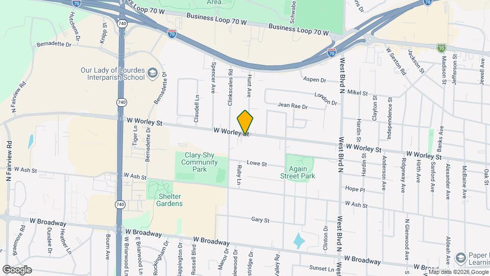 1500 W Worley St Map and Location Details