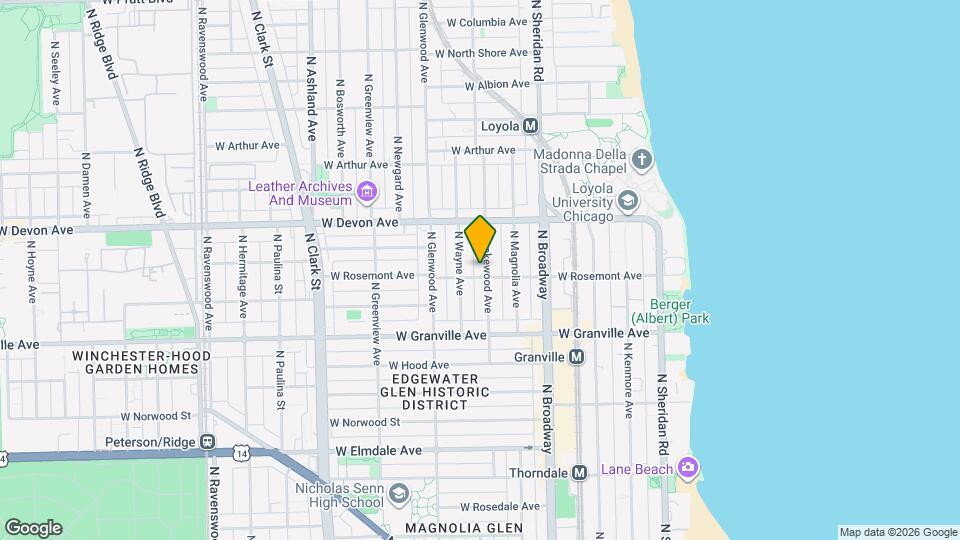 1302 W Rosemont Ave Map and Location Details