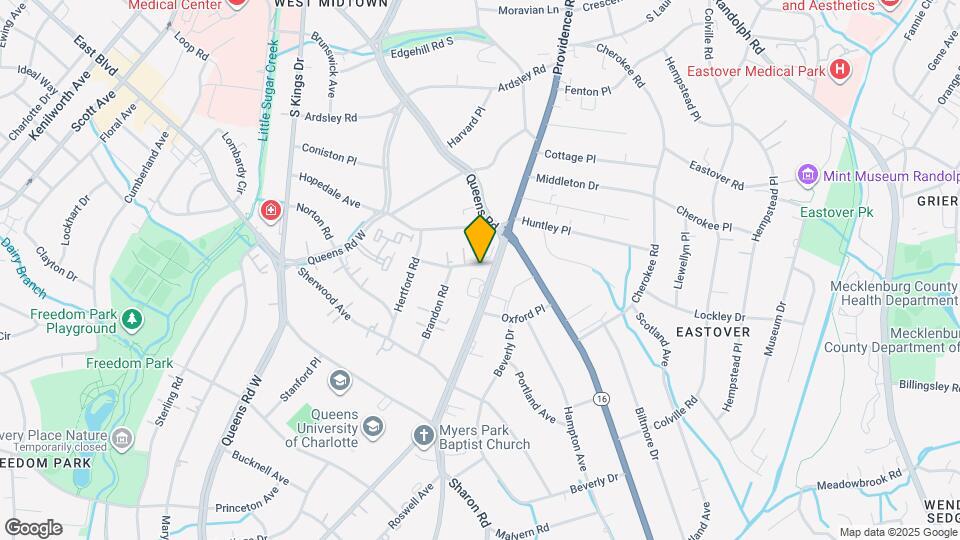 1500 Queens Rd Map and Location Details